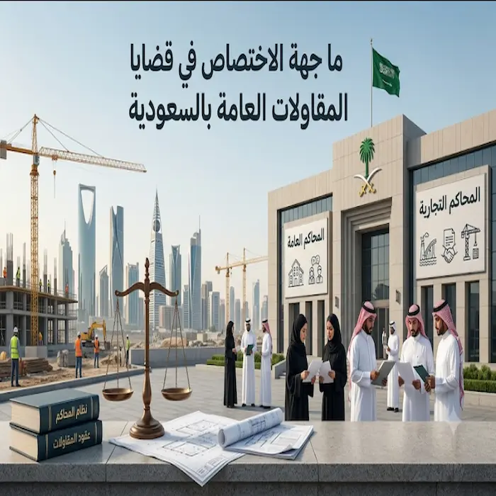 ما جهة الاختصاص في قضايا المقاولات العامة بالسعودية