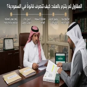المقاول لم يلتزم بالعقد كيف اتصرف قانوناً بالسعودية
