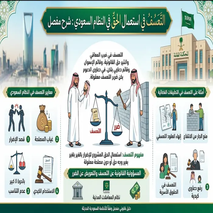التعسف في استعمال الحق في النظام السعودي : شرح مفصل 1 التعسف في استعمال الحق في النظام السعودي : شرح مفصل