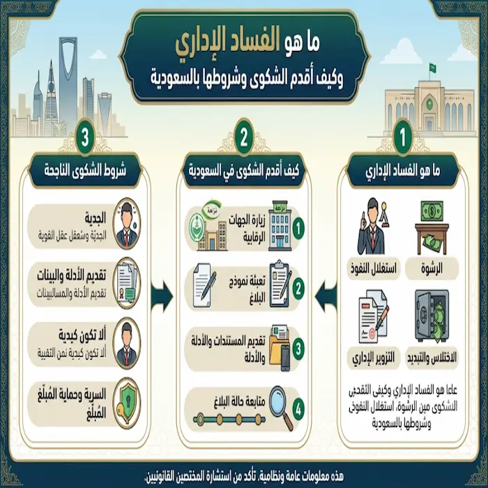 ما هو الفساد الاداري وكيف اقدم الشكوى وشروطها بالسعودية 1 ما هو الفساد الاداري وكيف اقدم الشكوى وشروطها بالسعودية