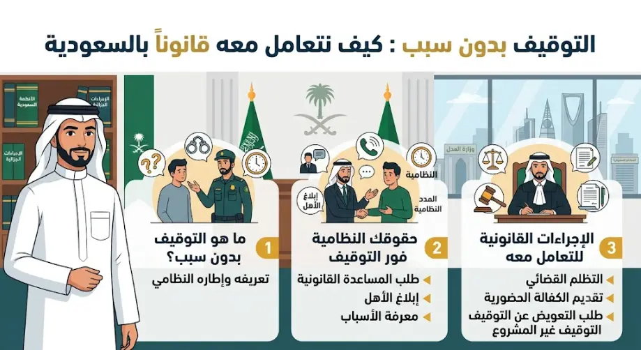 التوقيف بدون سبب : كيف نتعامل معه قانوناً بالسعودية 1 التوقيف بدون سبب : كيف نتعامل معه قانوناً بالسعودية