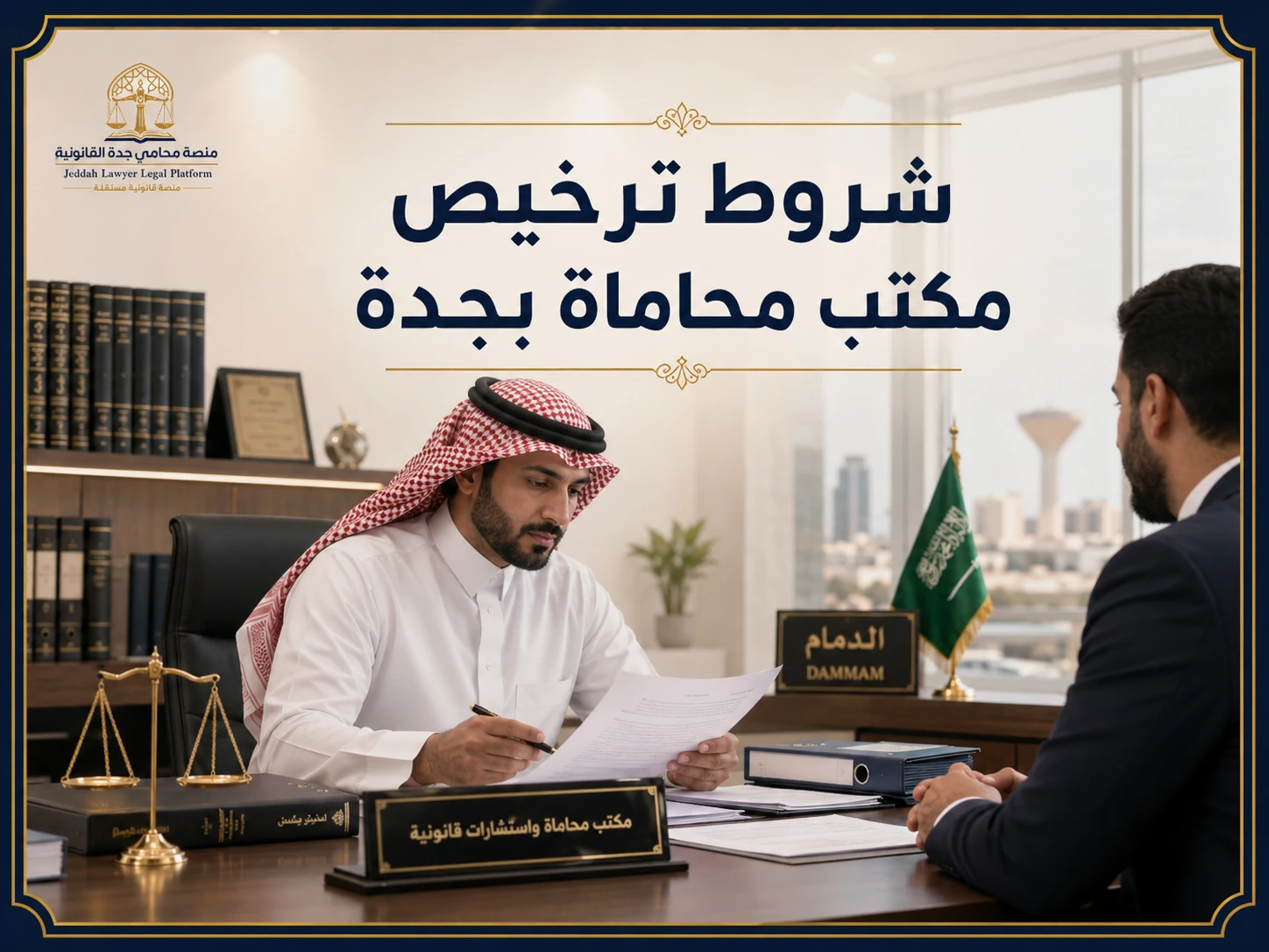 شروط ترخيص مكتب محاماة بجدة في تصميم قانوني واقعي