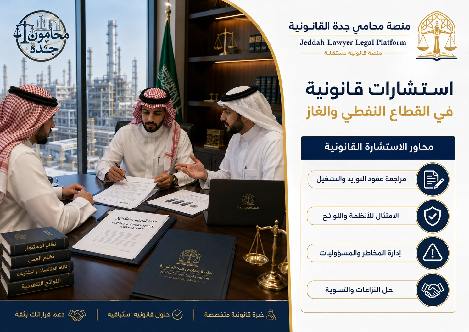 محاور الاستشارات القانونية في قطاع النفط والغاز