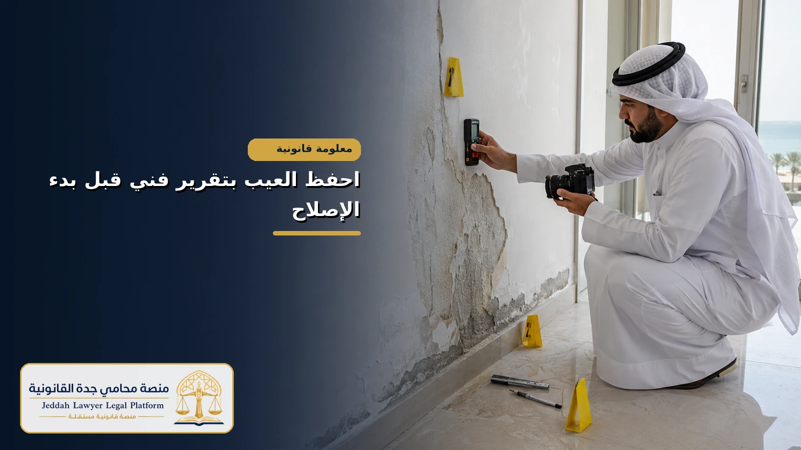 المطالبة بتكلفة إصلاح عيوب البناء المكتشفة بعد الاستلام 3 حفظ دليل عيوب البناء بتقرير فني قبل الإصلاح