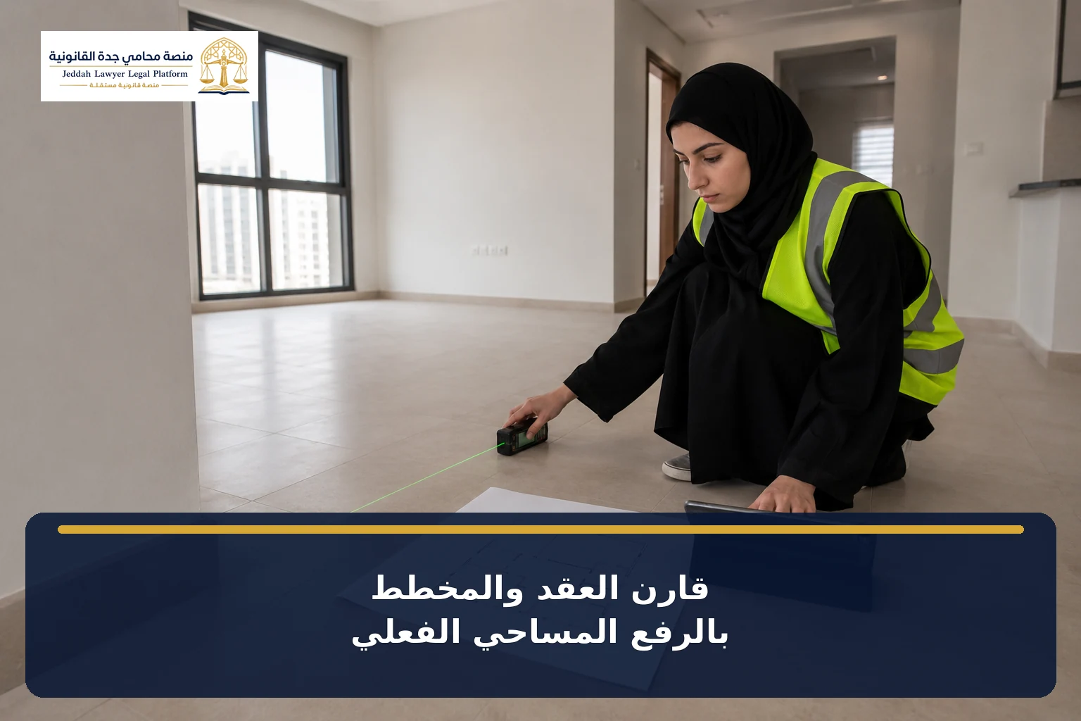 مقارنة عقد الوحدة العقارية والمخطط بالرفع المساحي الفعلي