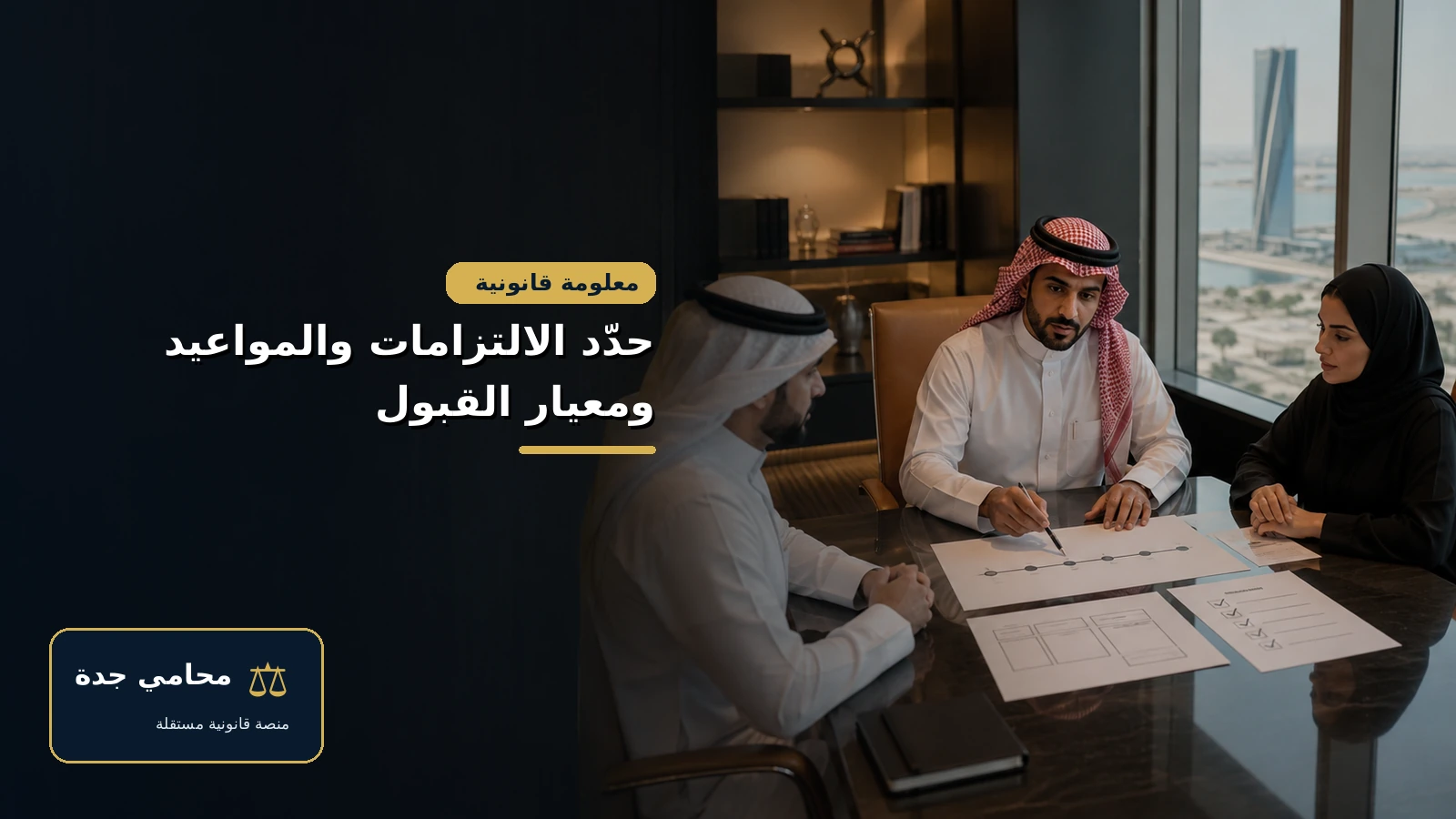 حدد الالتزامات والمواعيد ومعيار القبول في العقد