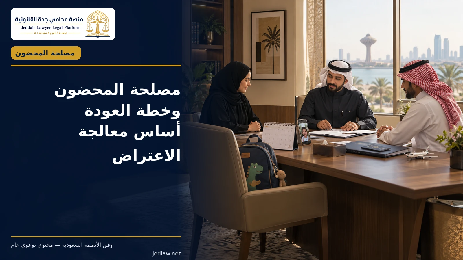 سفر الحاضن بالمحضون خارج السعودية عند اعتراض الطرف الآخر مصلحة المحضون وخطة العودة أساس معالجة الاعتراض