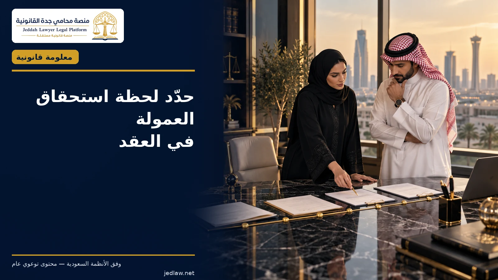 حدد لحظة استحقاق العمولة في العقد