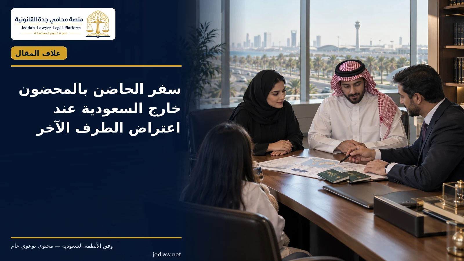 سفر الحاضن بالمحضون خارج السعودية عند اعتراض الطرف الآخر سفر الحاضن بالمحضون خارج السعودية عند اعتراض الطرف الآخر — غلاف المقال