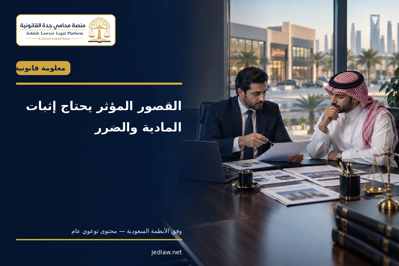 القصور المؤثر يحتاج إثبات المادية والضرر