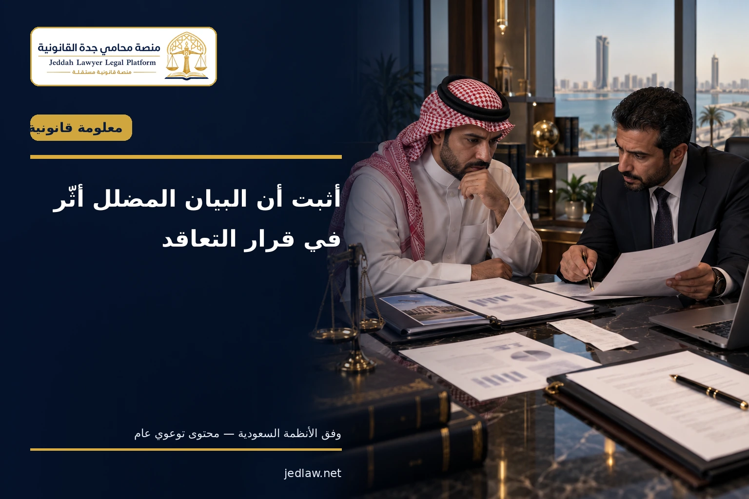 أثبت أن البيان المضلل أثر في قرار التعاقد