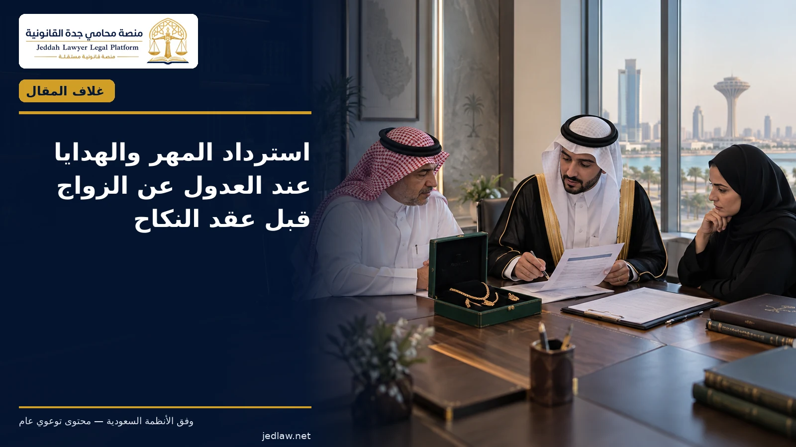 استرداد المهر والهدايا عند العدول عن الزواج قبل عقد النكاح استرداد المهر والهدايا عند العدول عن الزواج قبل عقد النكاح — غلاف المقال