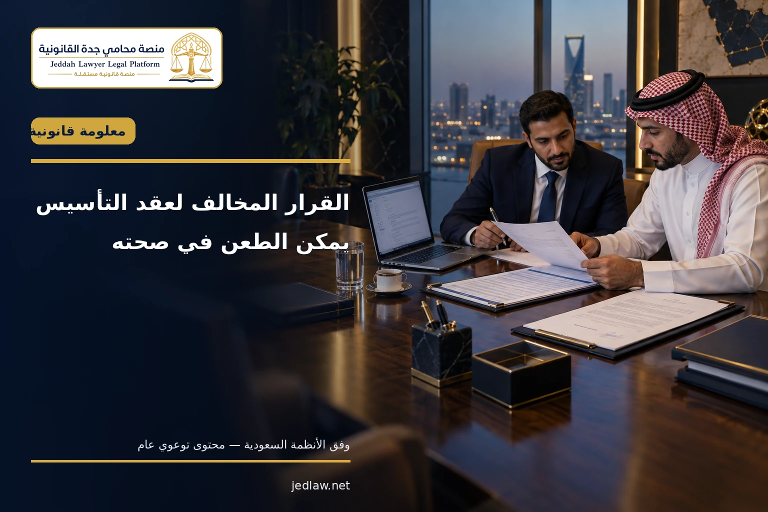 القرار المخالف لعقد التأسيس يمكن الطعن في صحته القرار المخالف لعقد التأسيس يمكن الطعن في صحته