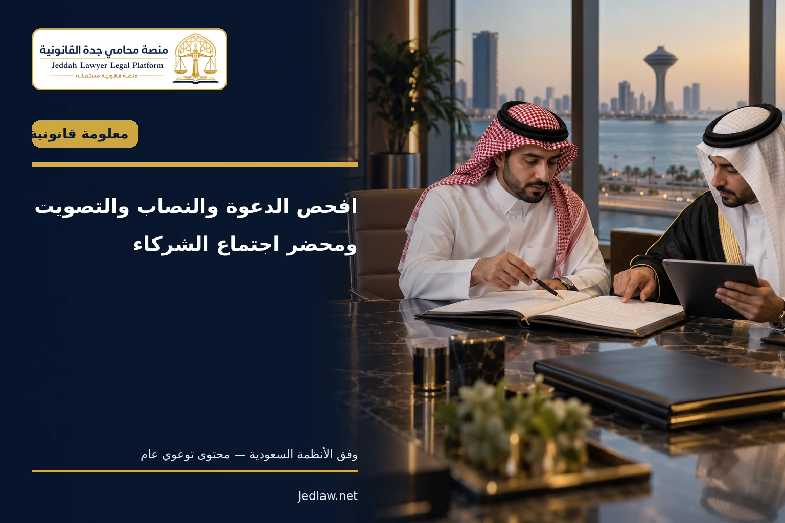 فحص الدعوة والنصاب والتصويت ومحضر اجتماع الشركاء فحص الدعوة والنصاب والتصويت ومحضر اجتماع الشركاء