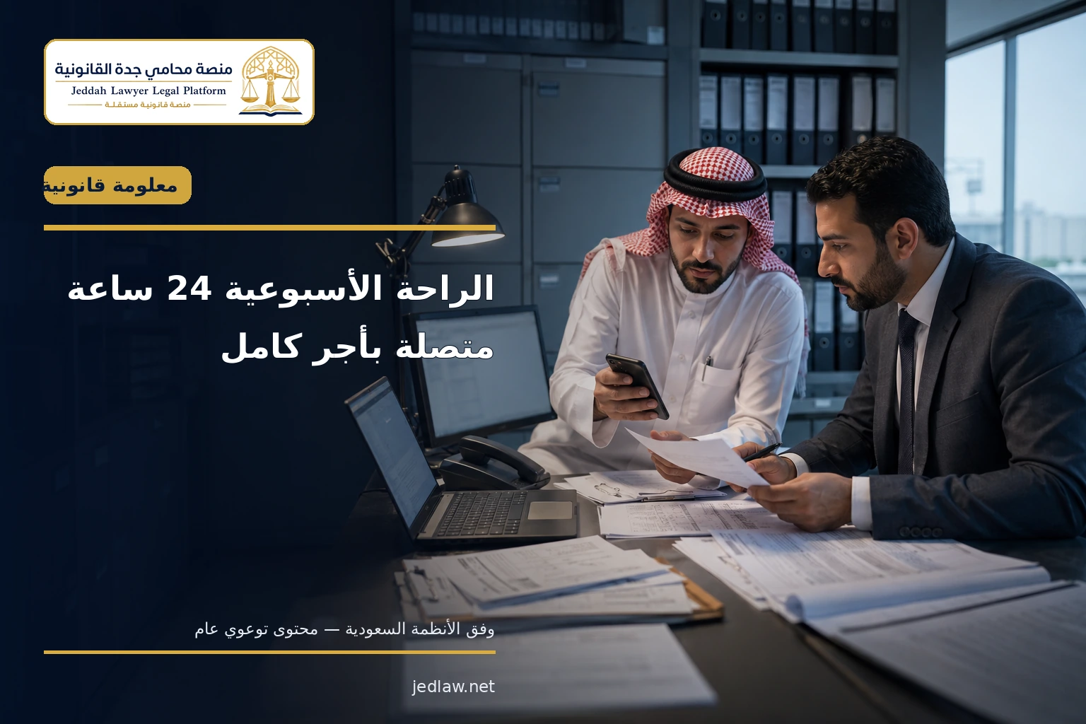الراحة الأسبوعية أربع وعشرون ساعة متصلة بأجر كامل
