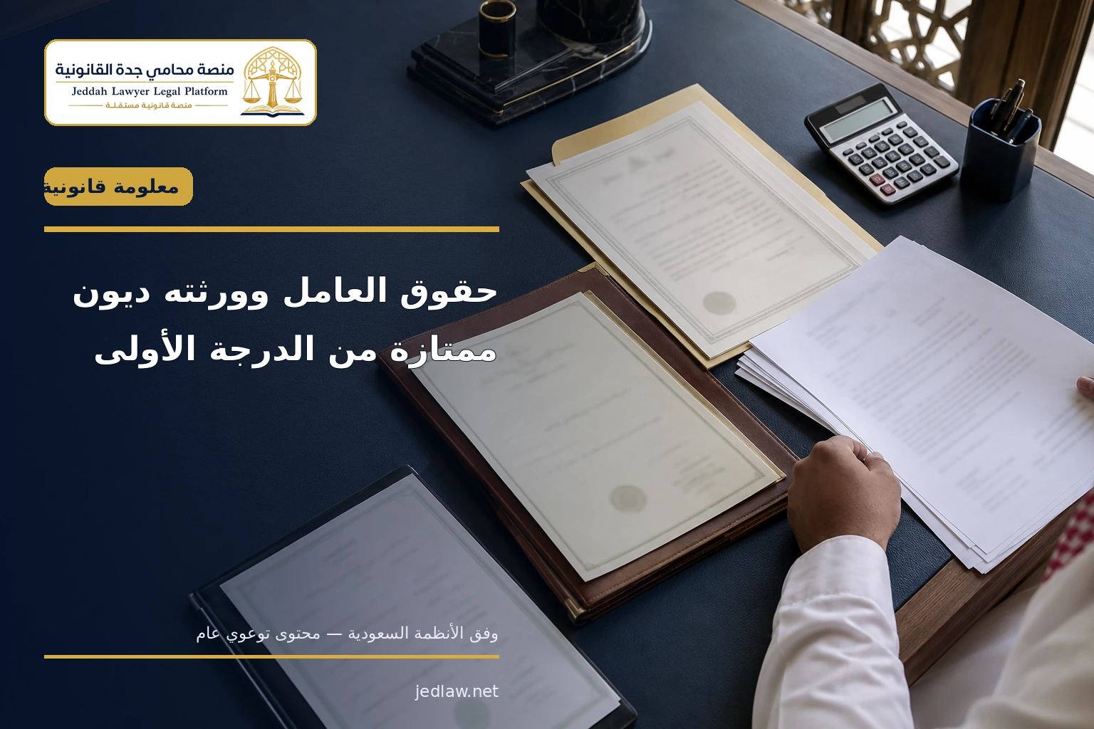 امتياز مستحقات العامل وورثته حقوق العامل وورثته ديون ممتازة من الدرجة الأولى