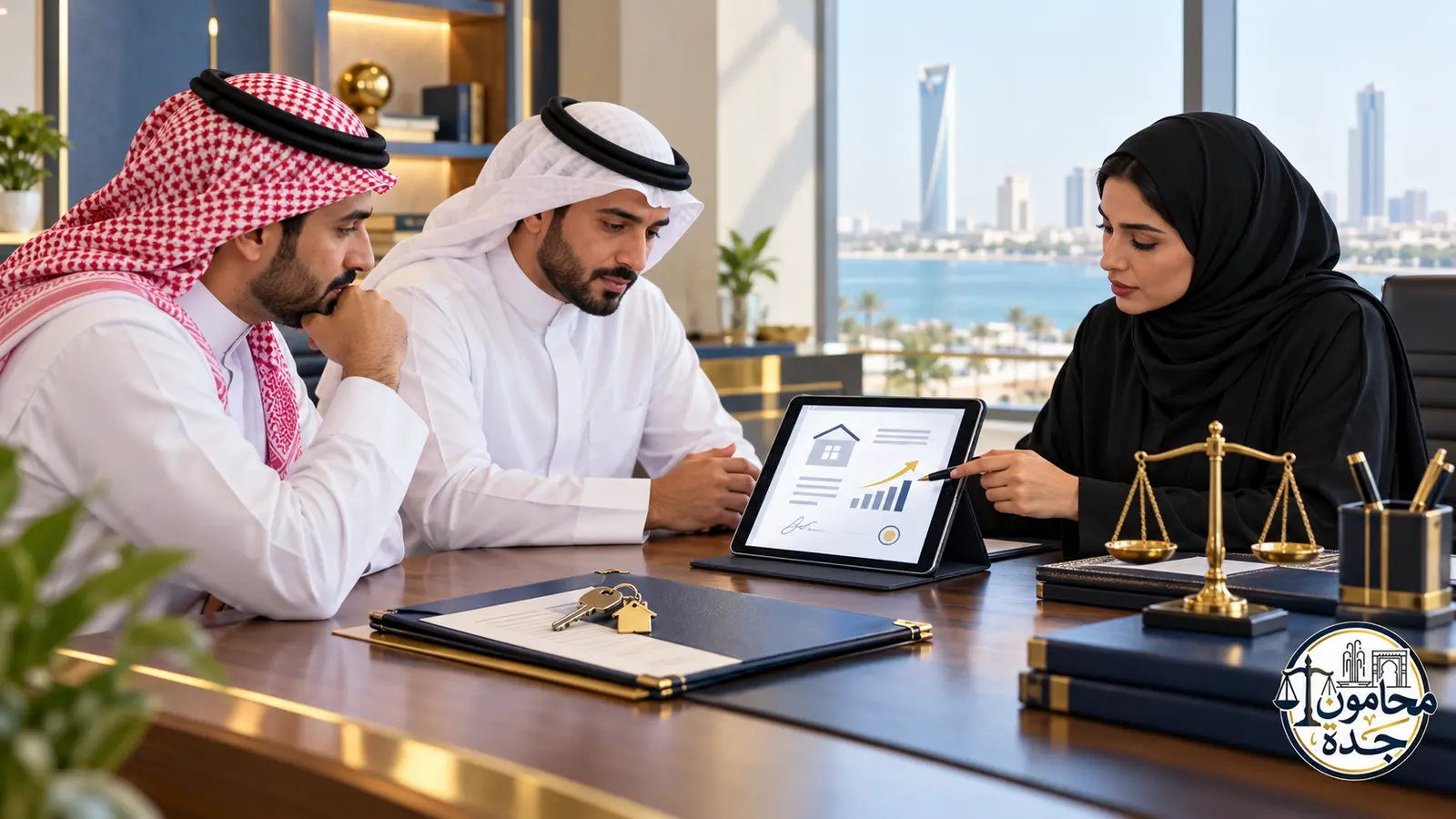 زيادة الأجرة أثناء سريان عقد الإيجار الإلكتروني في السعودية: متى تجوز وكيف يعترض المستأجر؟ 1 مستأجر ومؤجر يناقشان زيادة الأجرة في عقد الإيجار الإلكتروني مع مستشارة قانونية